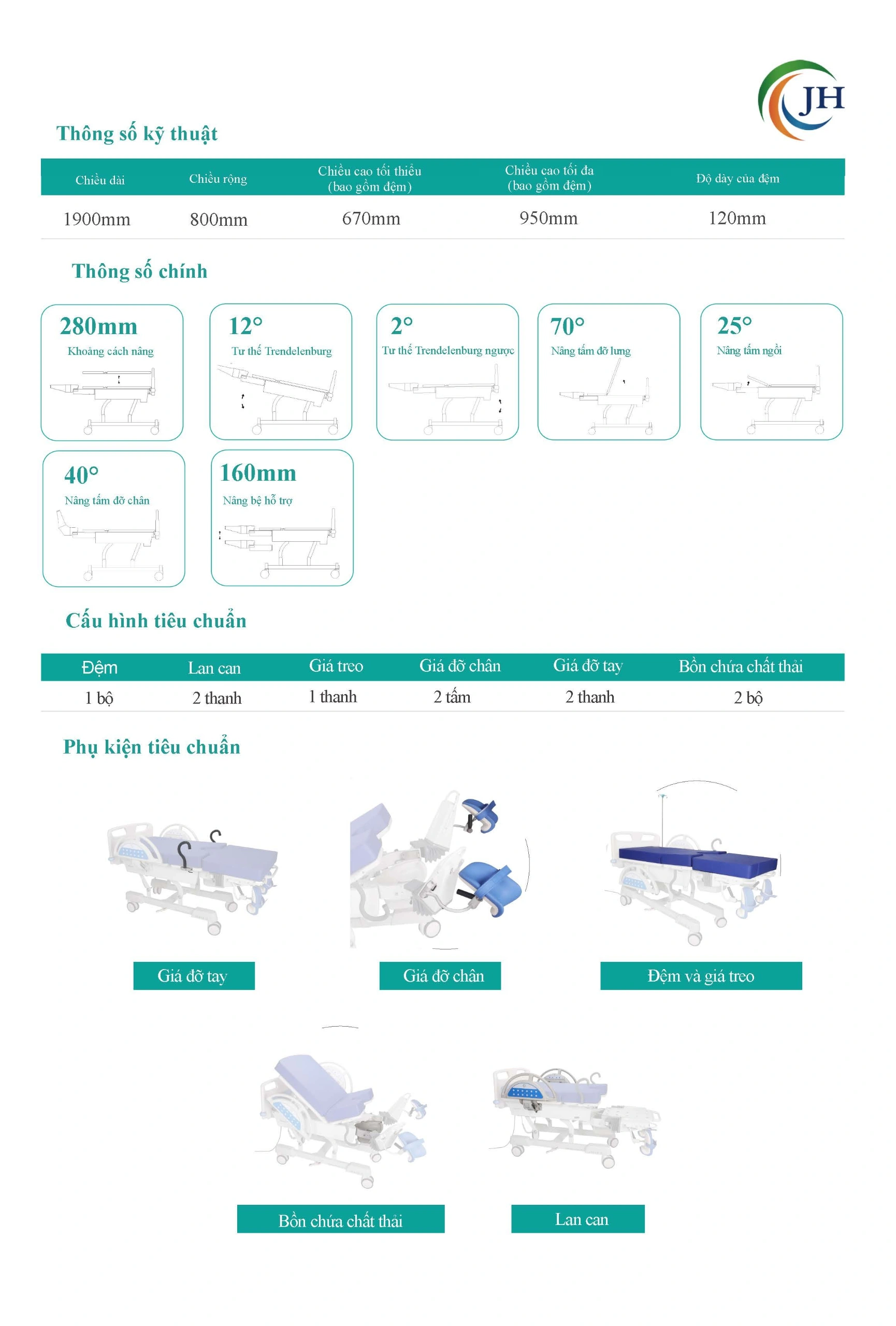 GIƯỜNG SINH ĐIỆN JHDC-B1